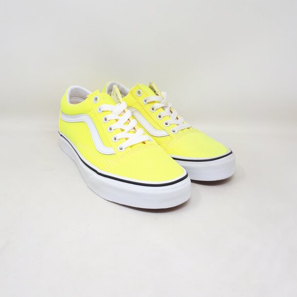 Vans Old Skool Skate Authentic Shoe Sneaker Lemon Yellow White Womens Size NEW - Picture 4 of 11